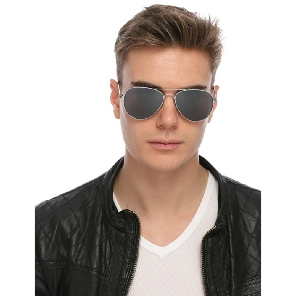 Featherlight Sunglasses Aviator Gunmetal Gray Frame Black Lens UV Protect Unisex